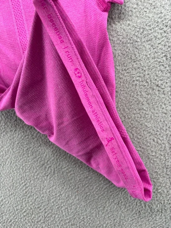 Lululemon For The Run Short Sleeve Tee Size 6 | Rare Fuchsia Pink 2018 - Picture 8 of 9